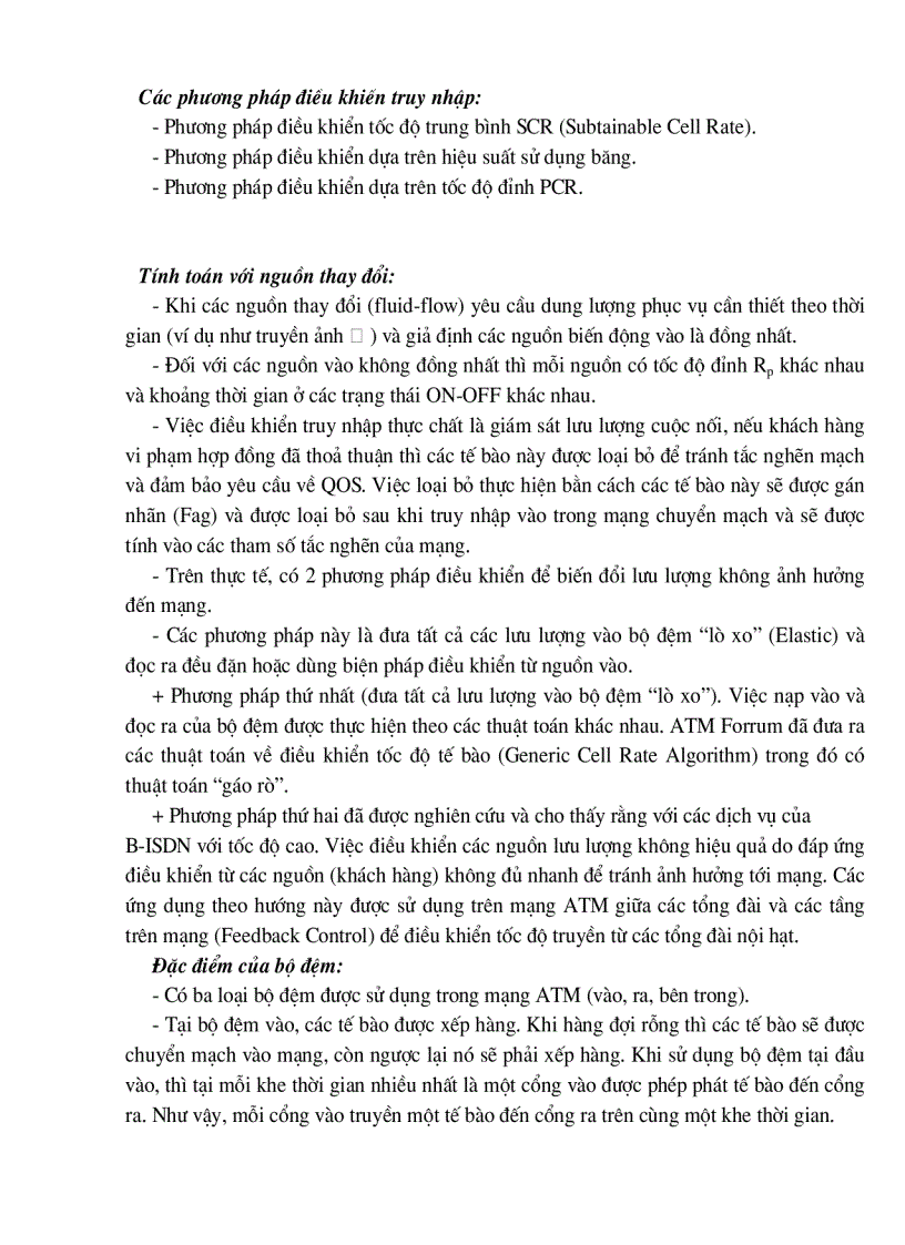 image for page Điều khiển truy nhập và bộ đệm trong mạng ATM