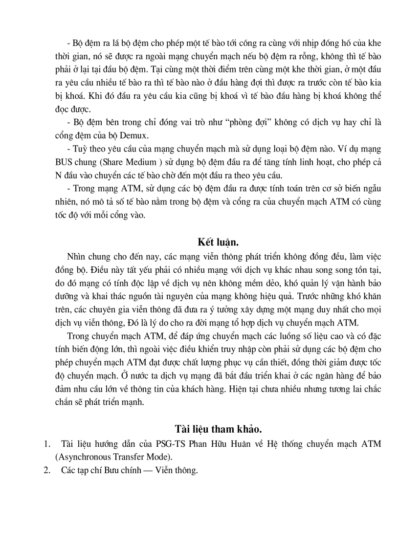 image for page Điều khiển truy nhập và bộ đệm trong mạng ATM