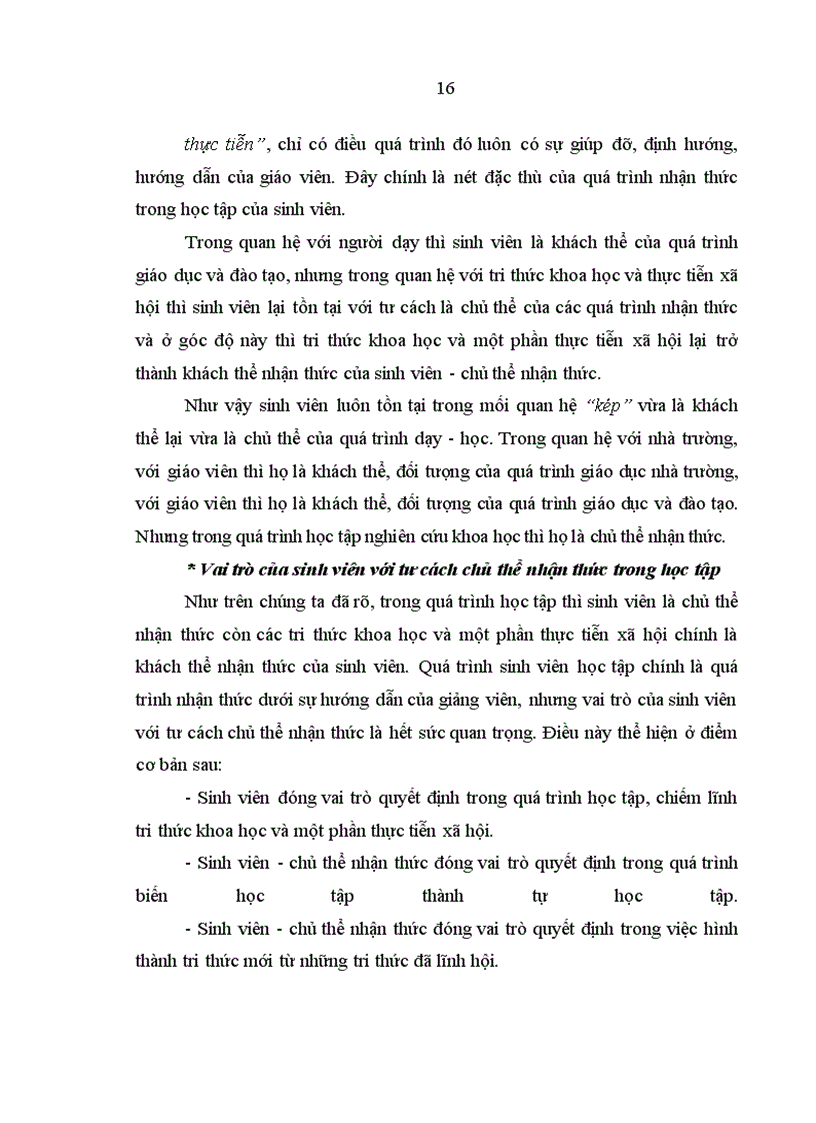 image for page Nâng cao vai trò chủ thể nhận thức trong học tập của sinh viên ở tỉnh Thái Bình hiện nay