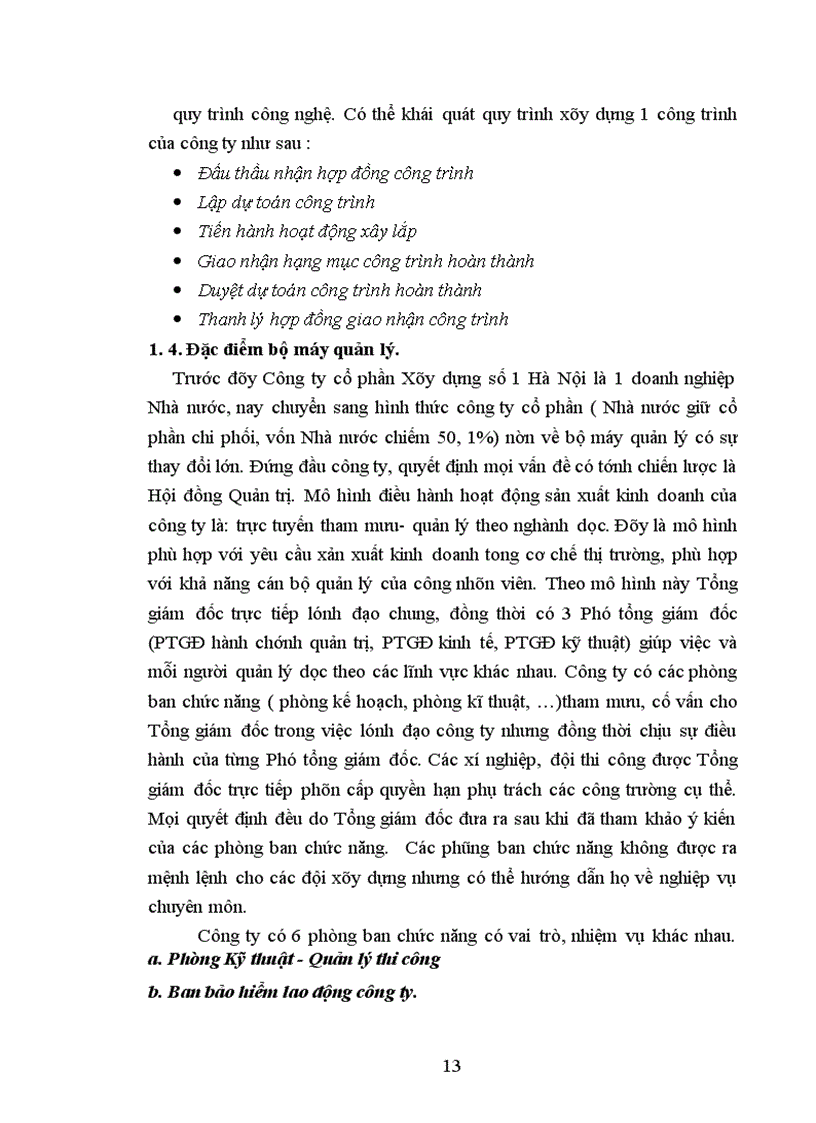 image for page Báo cáo thực tập tại Công ty Cổ phần Xây dựng Số 1 - Hà Nội