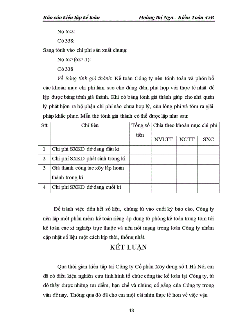 image for page Báo cáo thực tập tại Công ty Cổ phần Xây dựng Số 1 - Hà Nội