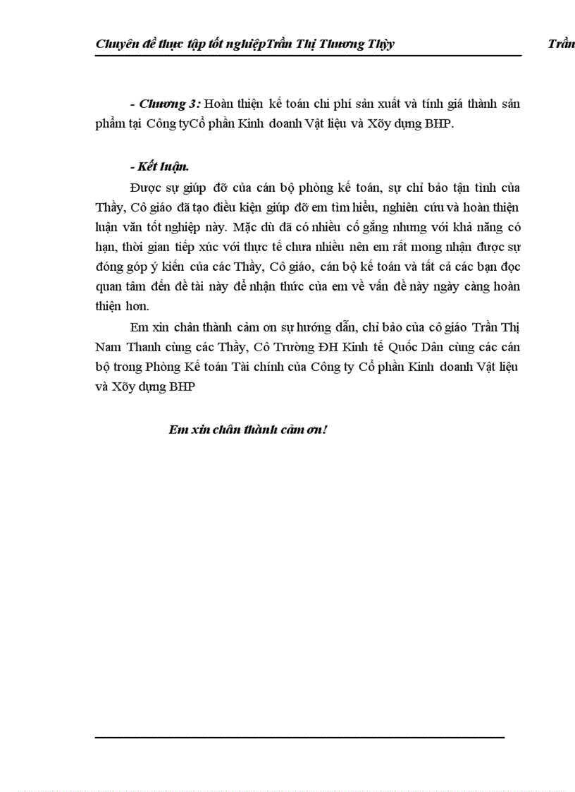 image for page Hoàn thành công tác kế toán tập hợp chi phí sản xuất và tính giá thành sản phẩm xây lắp tại Công ty CP Kinh doanh Vật liệu và Xây dựng BHP