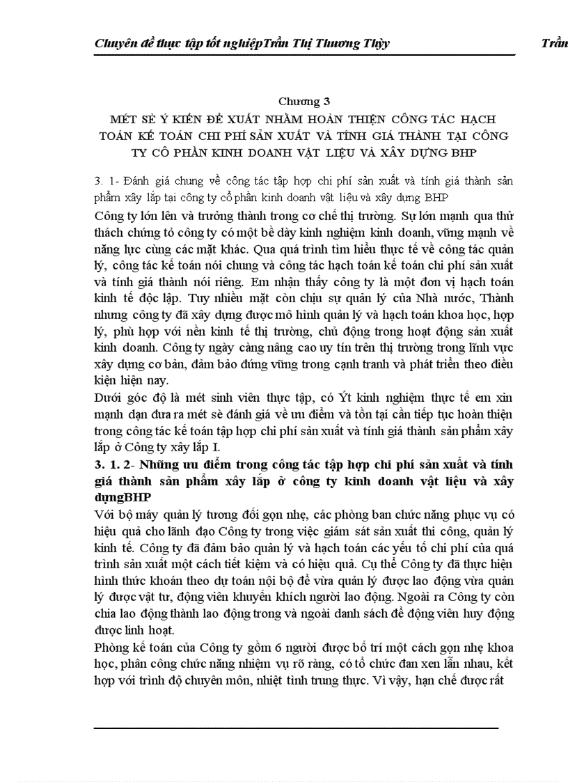 image for page Hoàn thành công tác kế toán tập hợp chi phí sản xuất và tính giá thành sản phẩm xây lắp tại Công ty CP Kinh doanh Vật liệu và Xây dựng BHP
