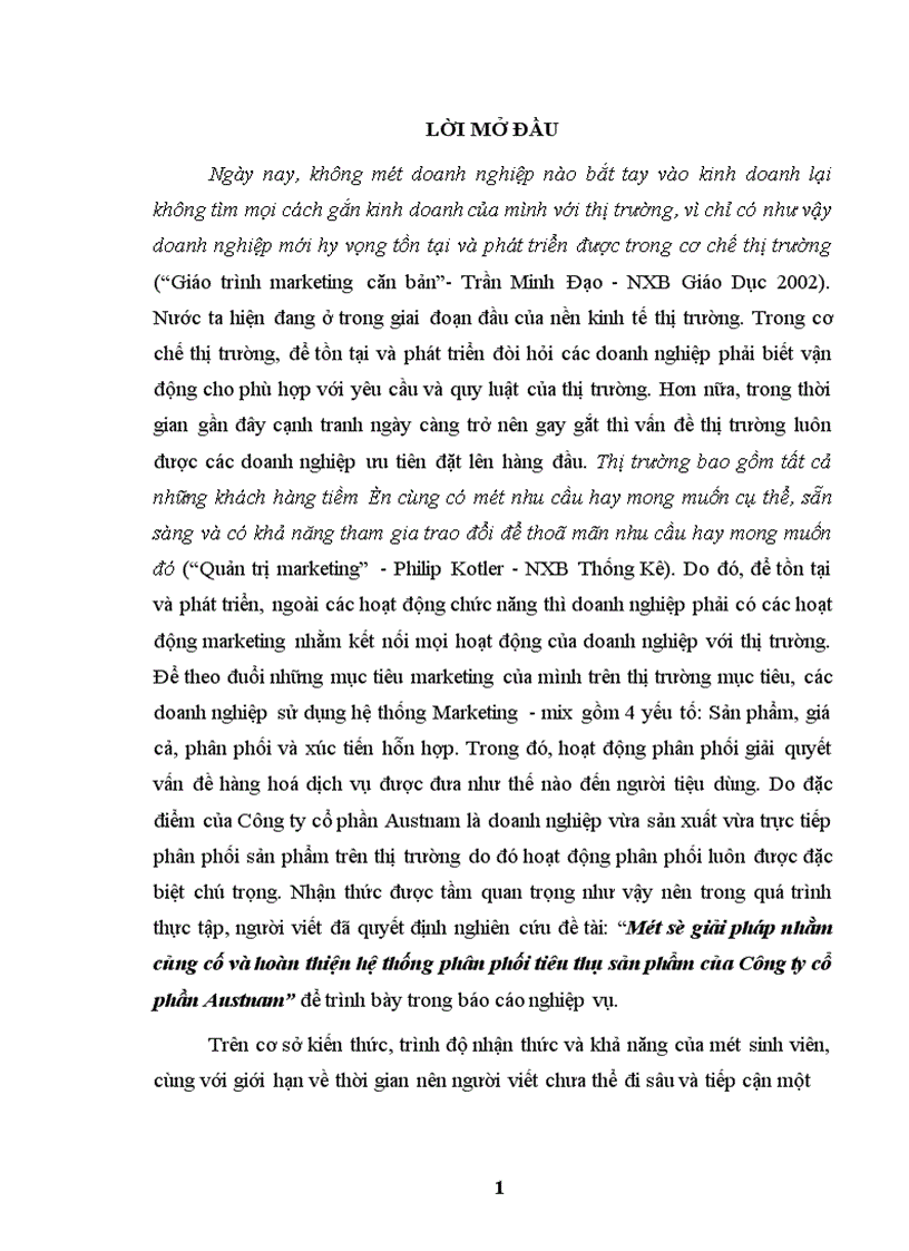 image for page Một số giải pháp nhằm củng cố và hoàn thiện hệ thống phân phối tiêu thụ sản phẩm của Công ty cổ phần Austnam