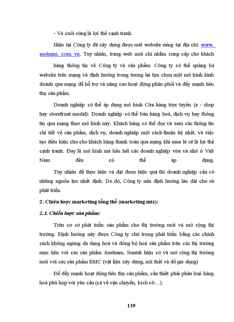image for page Một số giải pháp nhằm củng cố và hoàn thiện hệ thống phân phối tiêu thụ sản phẩm của Công ty cổ phần Austnam