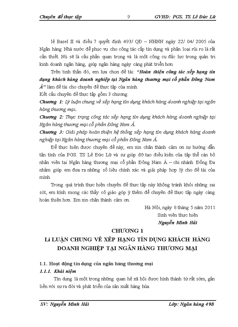 image for page Hoàn thiện công tác xếp hạng tín dụng khách hàng doanh nghiệp tại Ngân hàng thương mại cổ phần Đông Nam Á