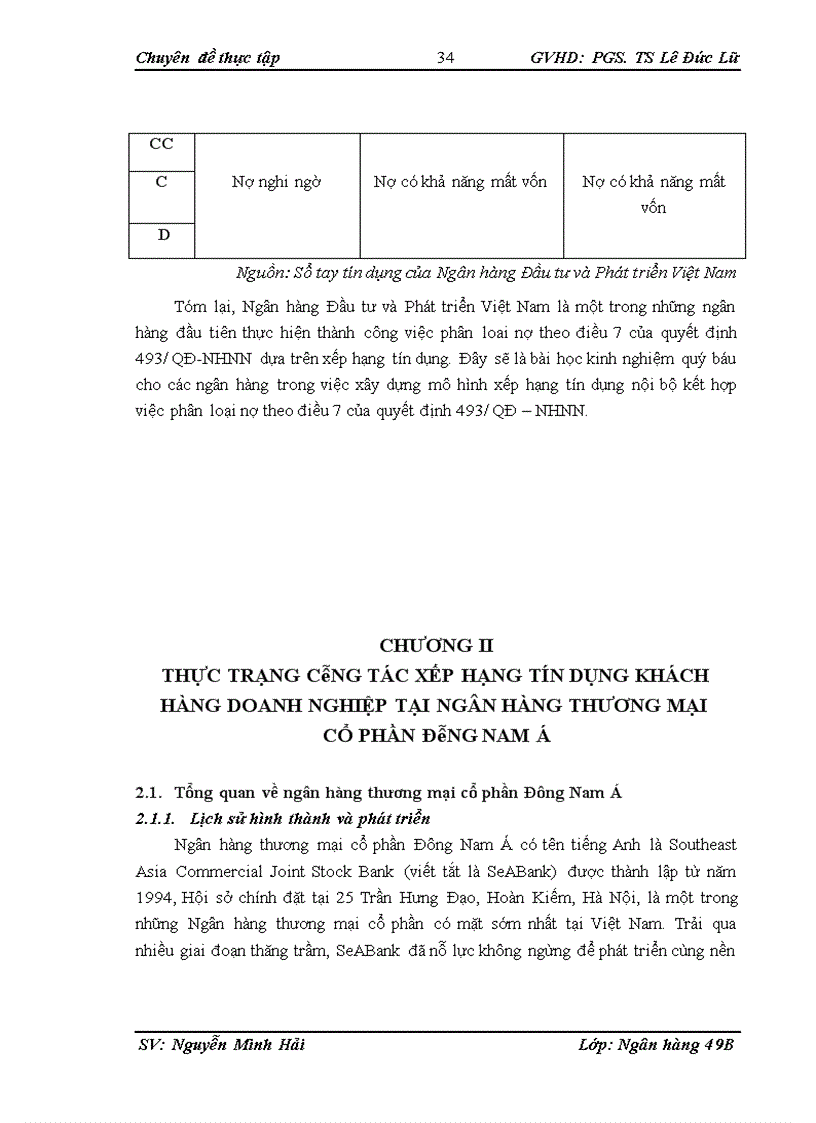 image for page Hoàn thiện công tác xếp hạng tín dụng khách hàng doanh nghiệp tại Ngân hàng thương mại cổ phần Đông Nam Á