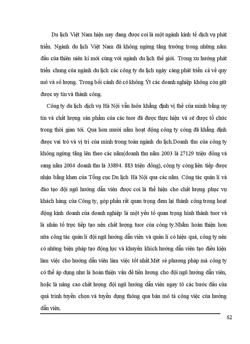 image for page Hoàn thiện công tác quản lí đội ngũ hướng dẫn viên tại công ty du lịch dịch vụ Hà Nội làm đề tài trong chuyên đề nghiên cứu thực tập tốt nghiệp của mình