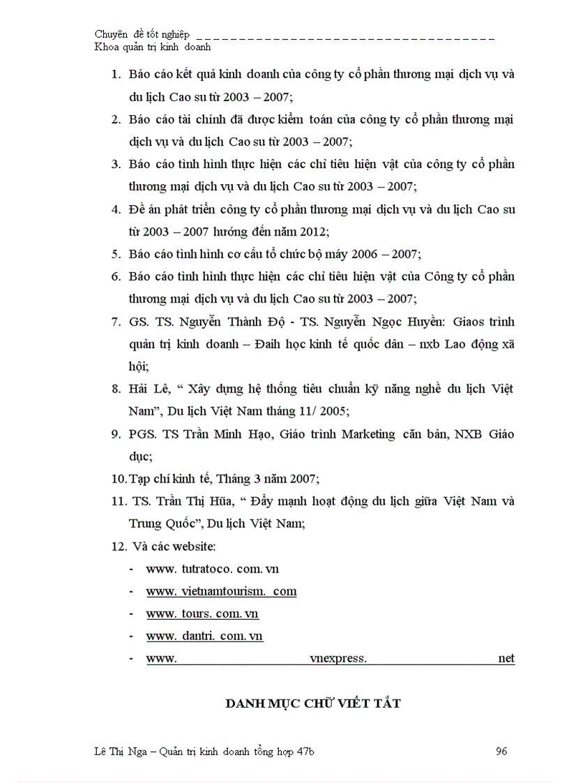 image for page Giải pháp phát triển kinh doanh du lịch lữ hành của Chi nhánh công ty cổ phần thương mại dịch vụ và du lịch Cao su