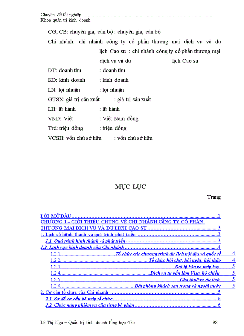 image for page Giải pháp phát triển kinh doanh du lịch lữ hành của Chi nhánh công ty cổ phần thương mại dịch vụ và du lịch Cao su