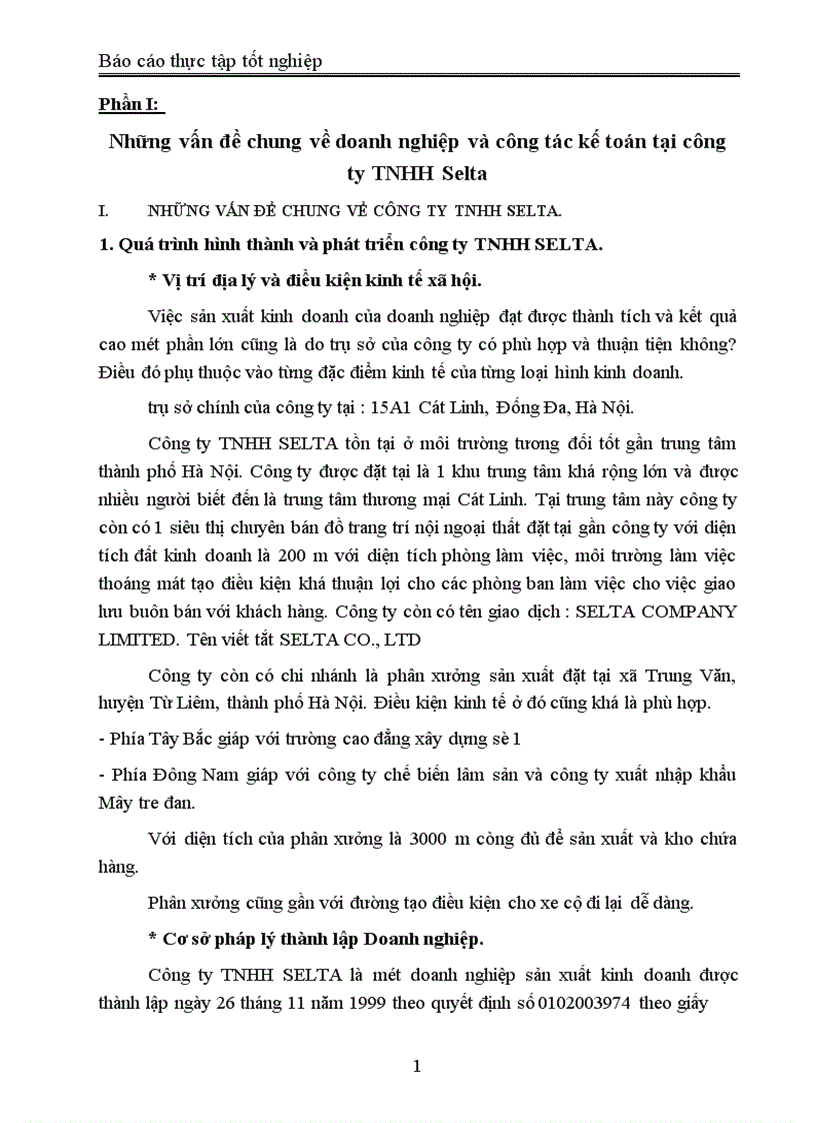 image for page Báo cáo thực tập tại công ty TNHH Selta