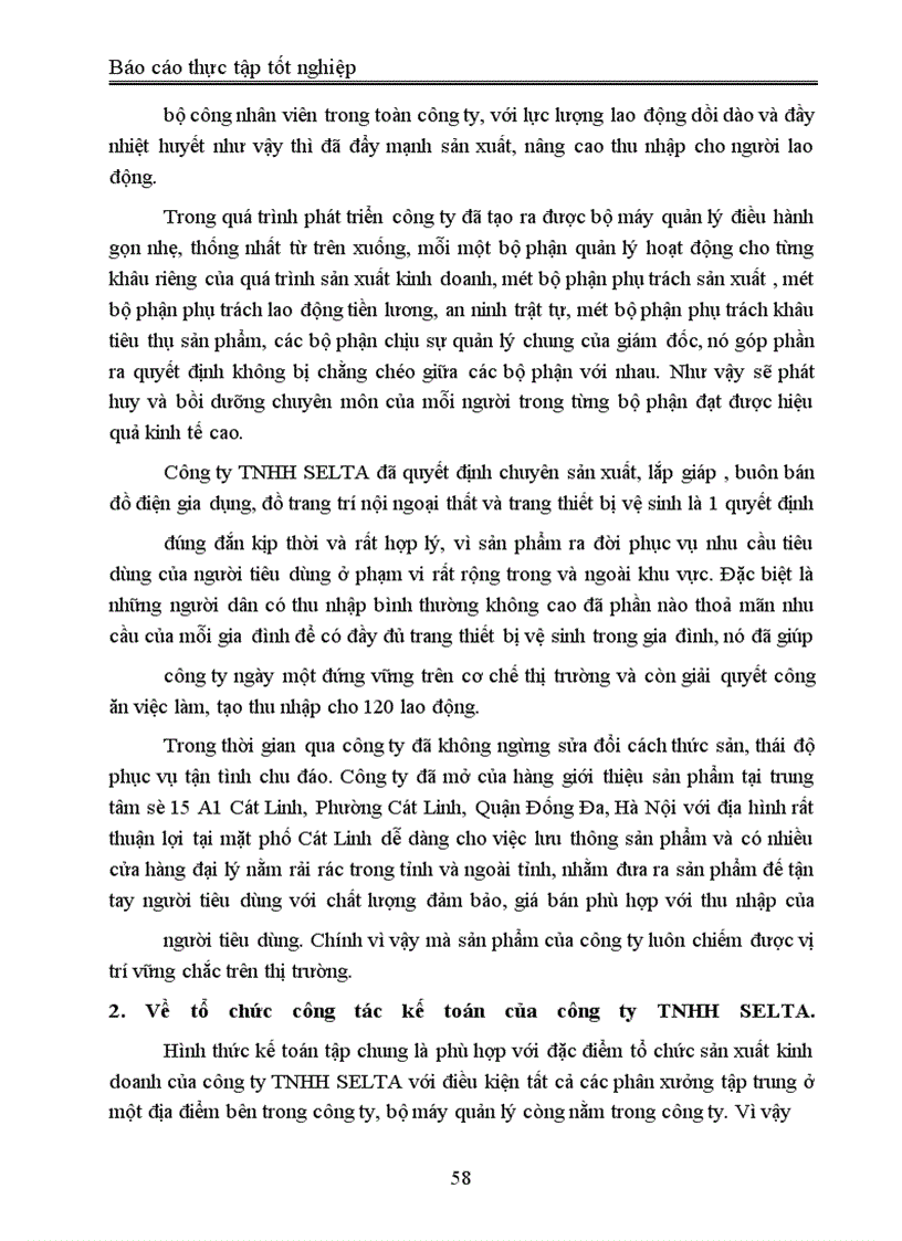 image for page Báo cáo thực tập tại công ty TNHH Selta