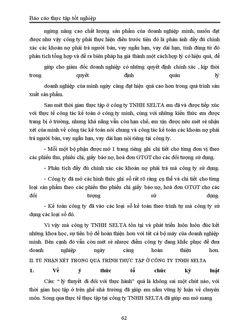 image for page Báo cáo thực tập tại công ty TNHH Selta