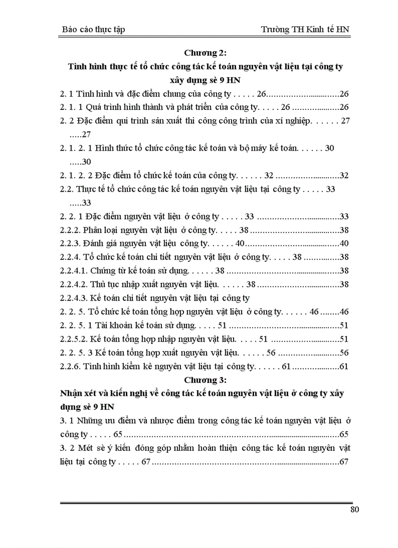 image for page Tổ chức công tác kế toán nguyên vật liệu của Công ty xây dựng số 9 Hà Nội