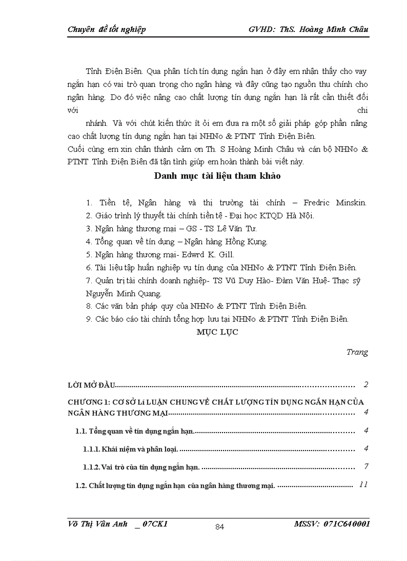 image for page Giải pháp nâng cao chất lượng tín dụng ngắn hạn tại chi nhánh NHNo&PTNT Tỉnh Điện Biên