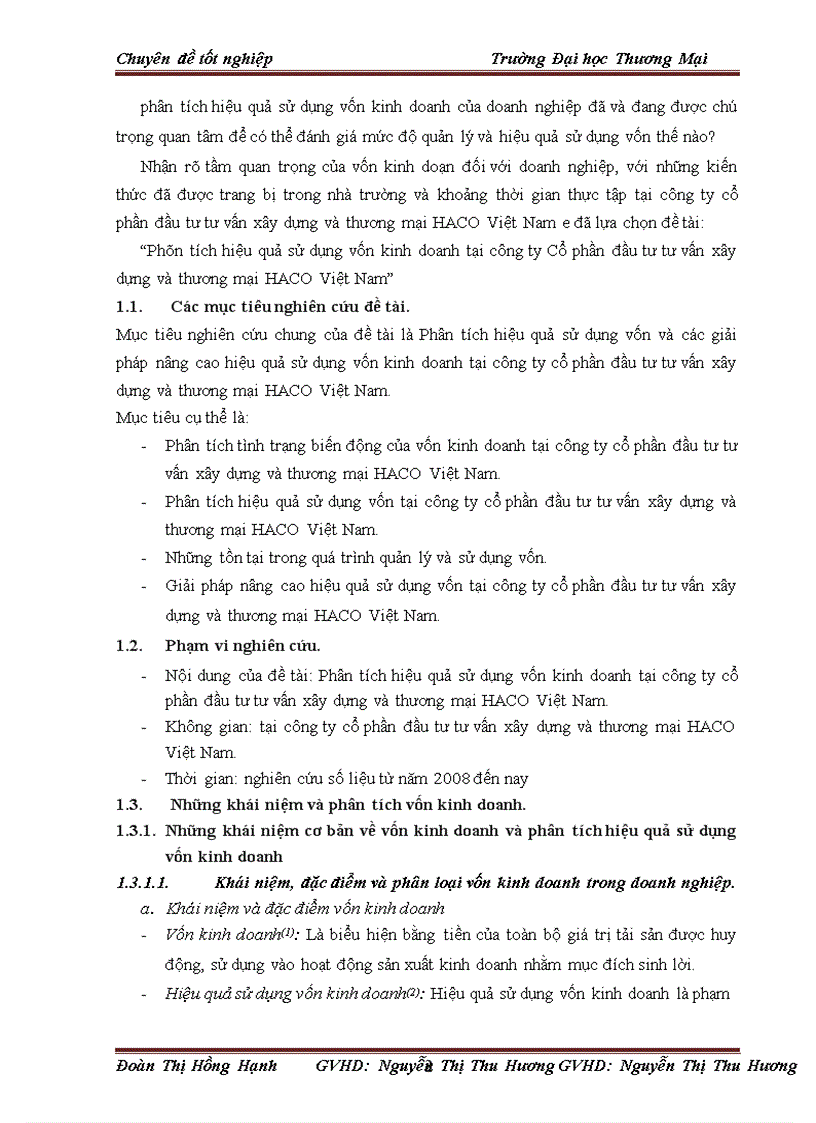 image for page Phân tích hiệu quả sử dụng vốn kinh doanh tại công ty Cổ phần đầu tư tư vấn xây dựng và thương mại HACO Việt Nam