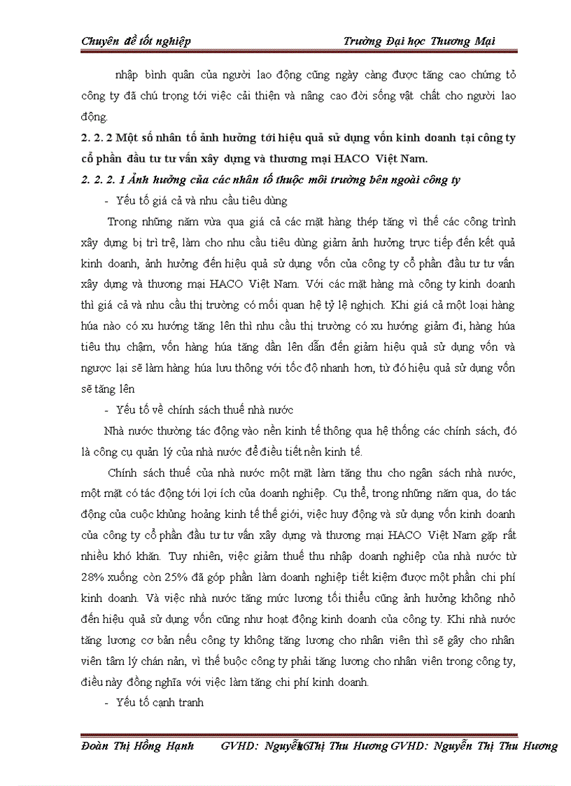 image for page Phân tích hiệu quả sử dụng vốn kinh doanh tại công ty Cổ phần đầu tư tư vấn xây dựng và thương mại HACO Việt Nam