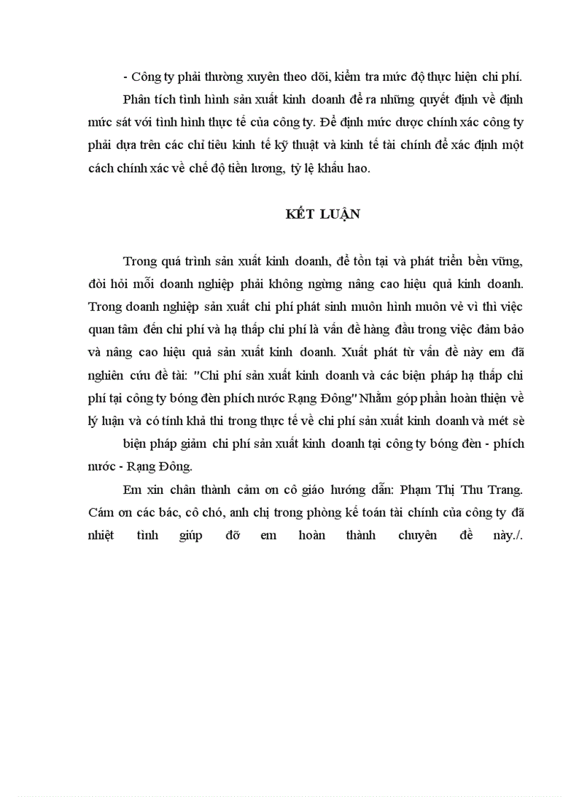 image for page Chi phí sản xuất và các giải pháp hạ thấp chi phí sản xuất kinh doanh tại Công ty Bóng đèn Phích nước Rạng Đông