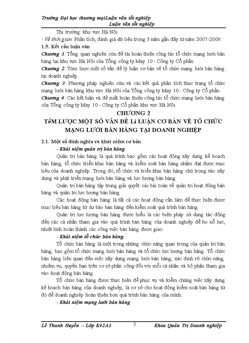 image for page Hoàn thiện công tác tổ chức mạng lưới bán hàng của Tổng công ty May 10 - Công ty Cổ phần tại khu vực Hà Nội