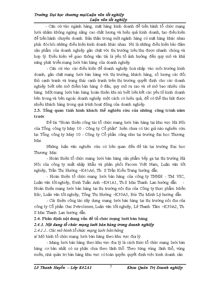 image for page Hoàn thiện công tác tổ chức mạng lưới bán hàng của Tổng công ty May 10 - Công ty Cổ phần tại khu vực Hà Nội