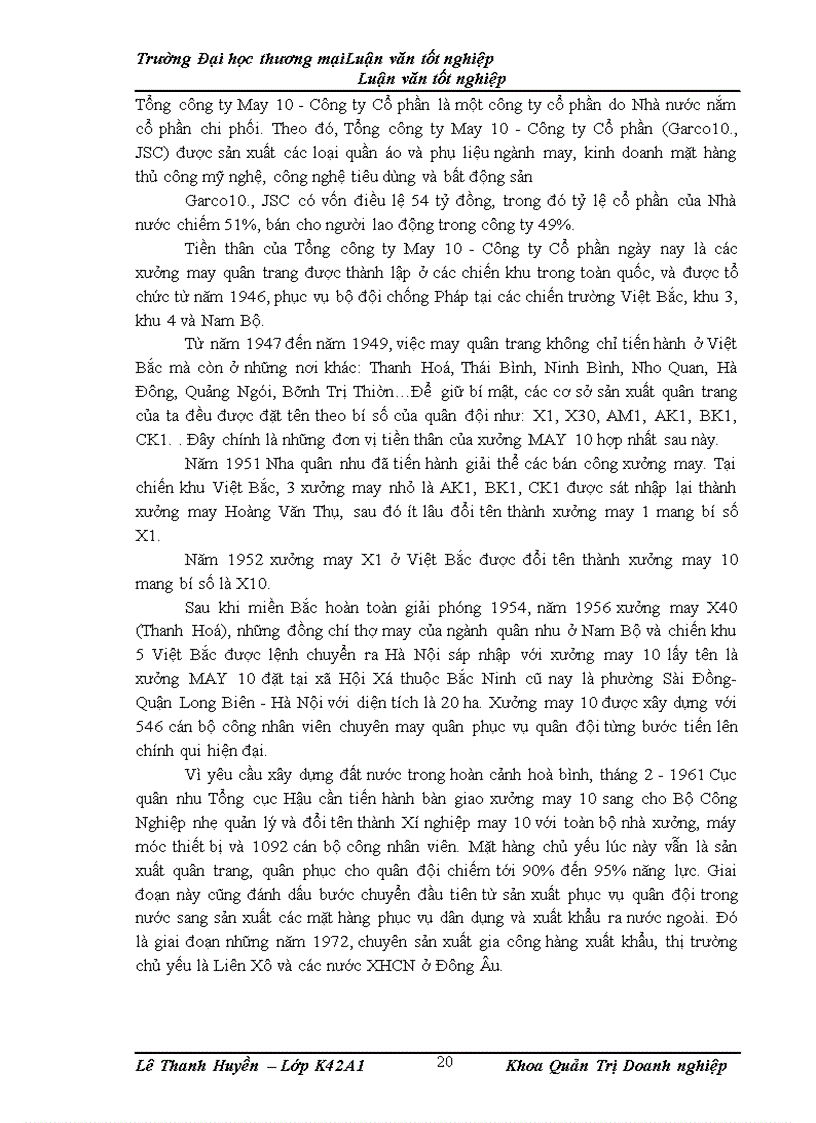 image for page Hoàn thiện công tác tổ chức mạng lưới bán hàng của Tổng công ty May 10 - Công ty Cổ phần tại khu vực Hà Nội