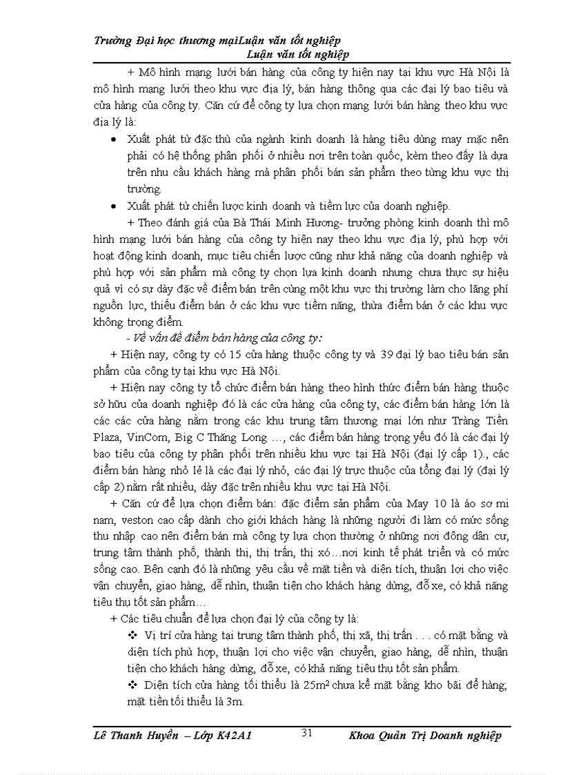 image for page Hoàn thiện công tác tổ chức mạng lưới bán hàng của Tổng công ty May 10 - Công ty Cổ phần tại khu vực Hà Nội
