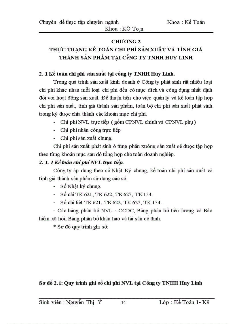 image for page Hoàn thiện kế toán chi phí sản xuất và tính giá thành sản phẩm ở Công ty TNHH Huy Linh