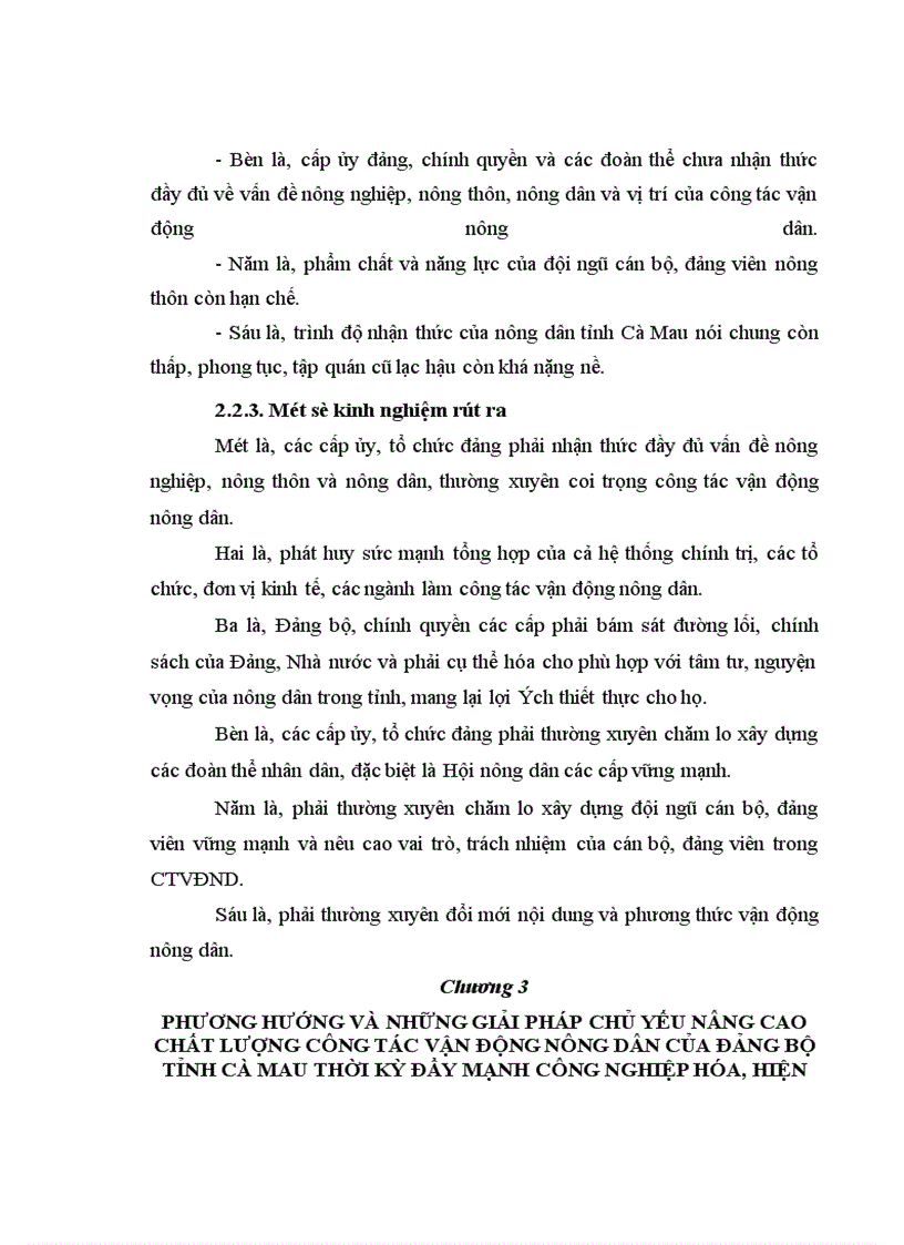 image for page Công tác vận động nông dân của Đảng bộ tỉnh Cà Mau thời kỳ đẩy mạnh công nghiệp hóa, hiện đại hóa đất nước