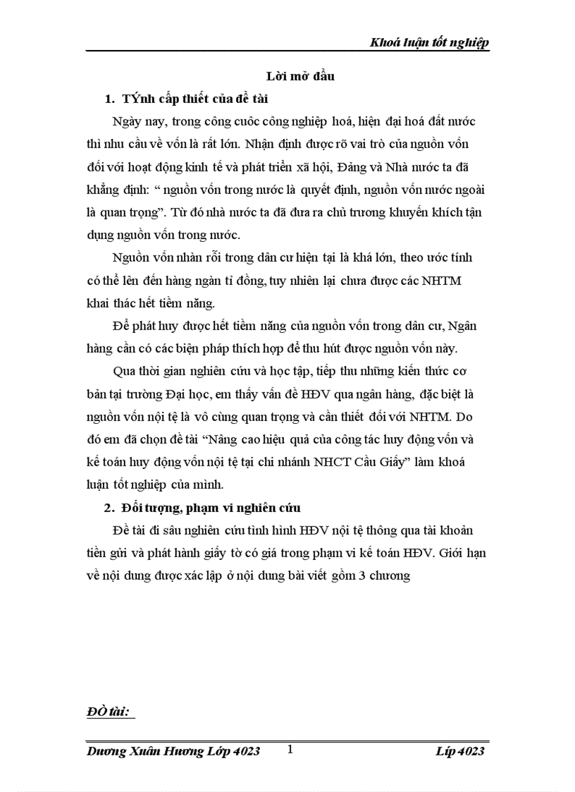 image for page Nâng cao hiệu quả của công tác huy động vốn và kế toán huy động vốn nội tệ tại chi nhánh NHCT Cầu Giấy