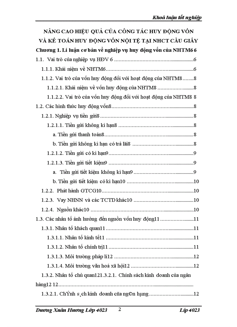 image for page Nâng cao hiệu quả của công tác huy động vốn và kế toán huy động vốn nội tệ tại chi nhánh NHCT Cầu Giấy
