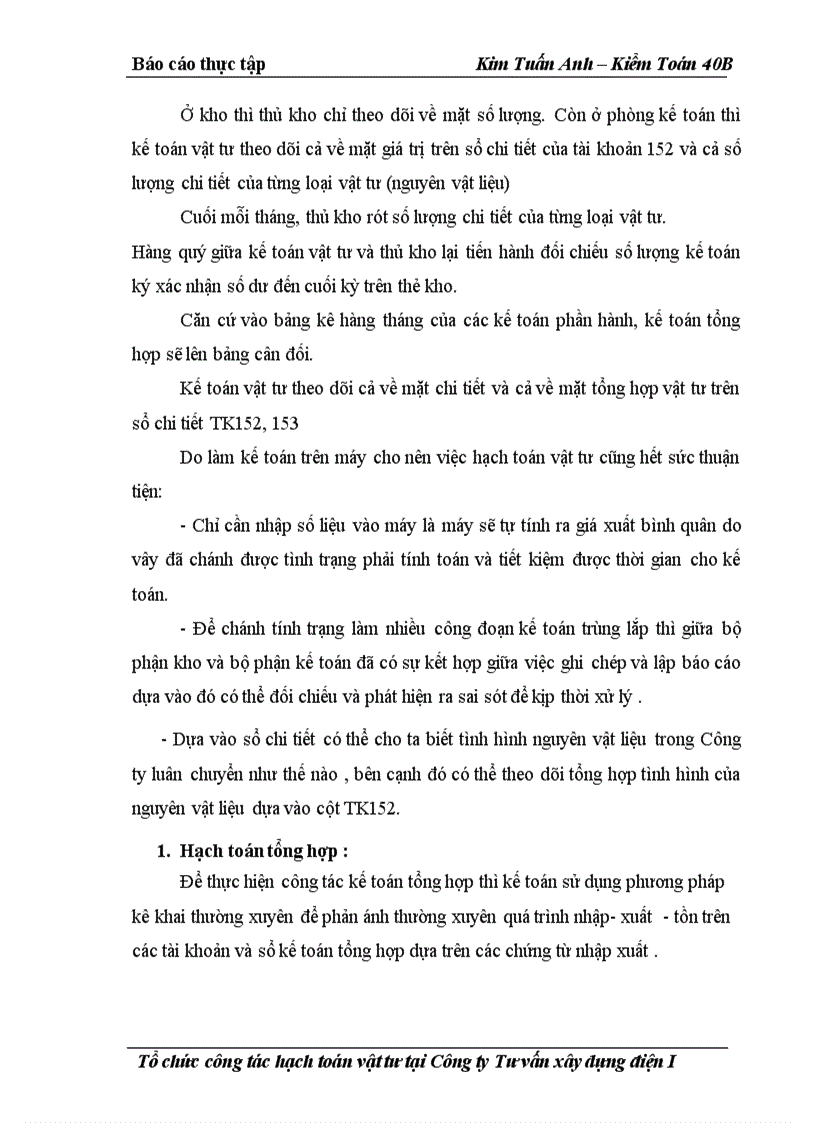 image for page Công tác hạch toán nguyên vật liệu tại công ty tư vấn xây dựng I