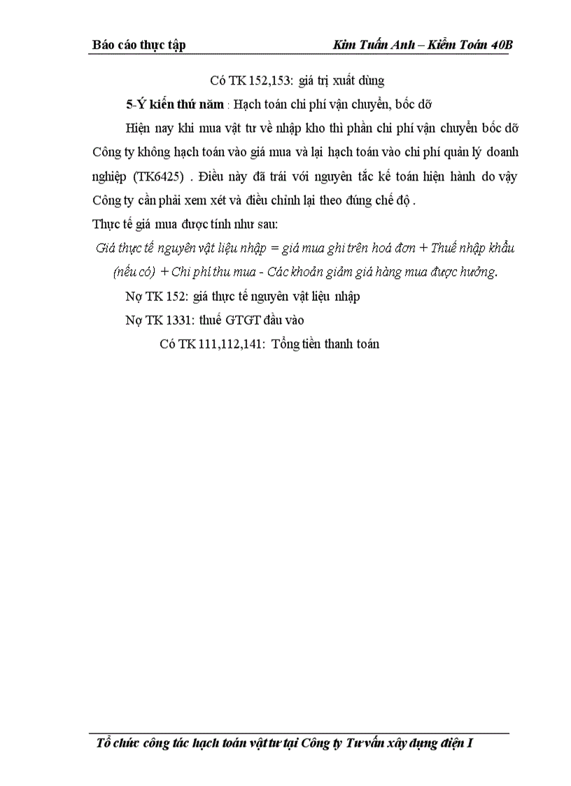 image for page Công tác hạch toán nguyên vật liệu tại công ty tư vấn xây dựng I