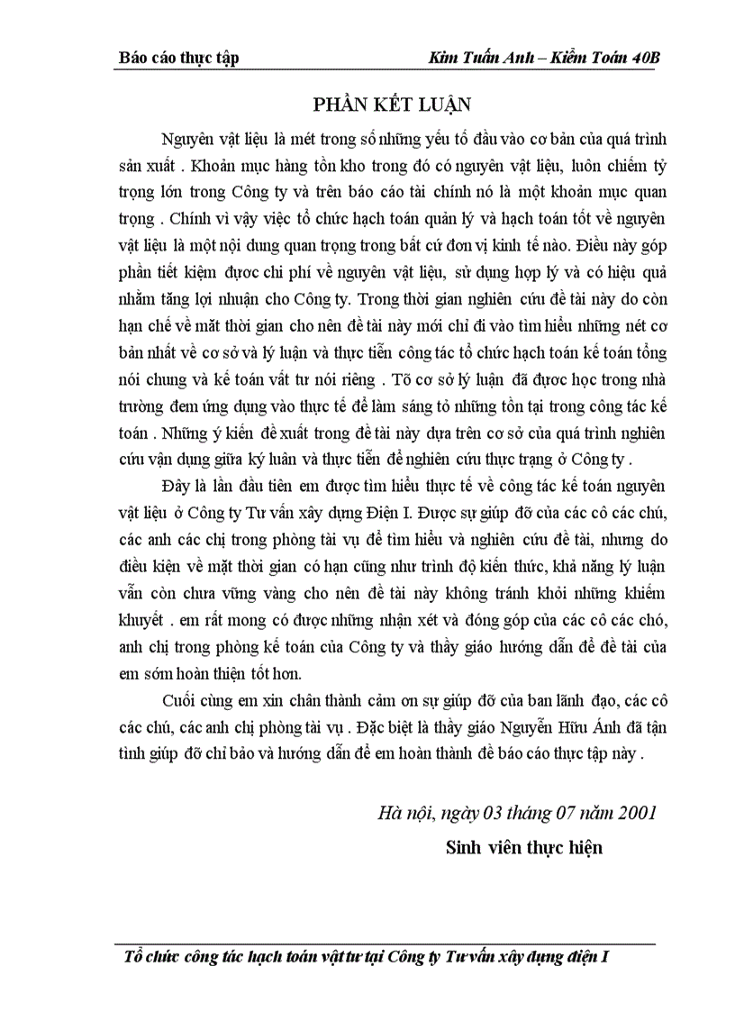 image for page Công tác hạch toán nguyên vật liệu tại công ty tư vấn xây dựng I