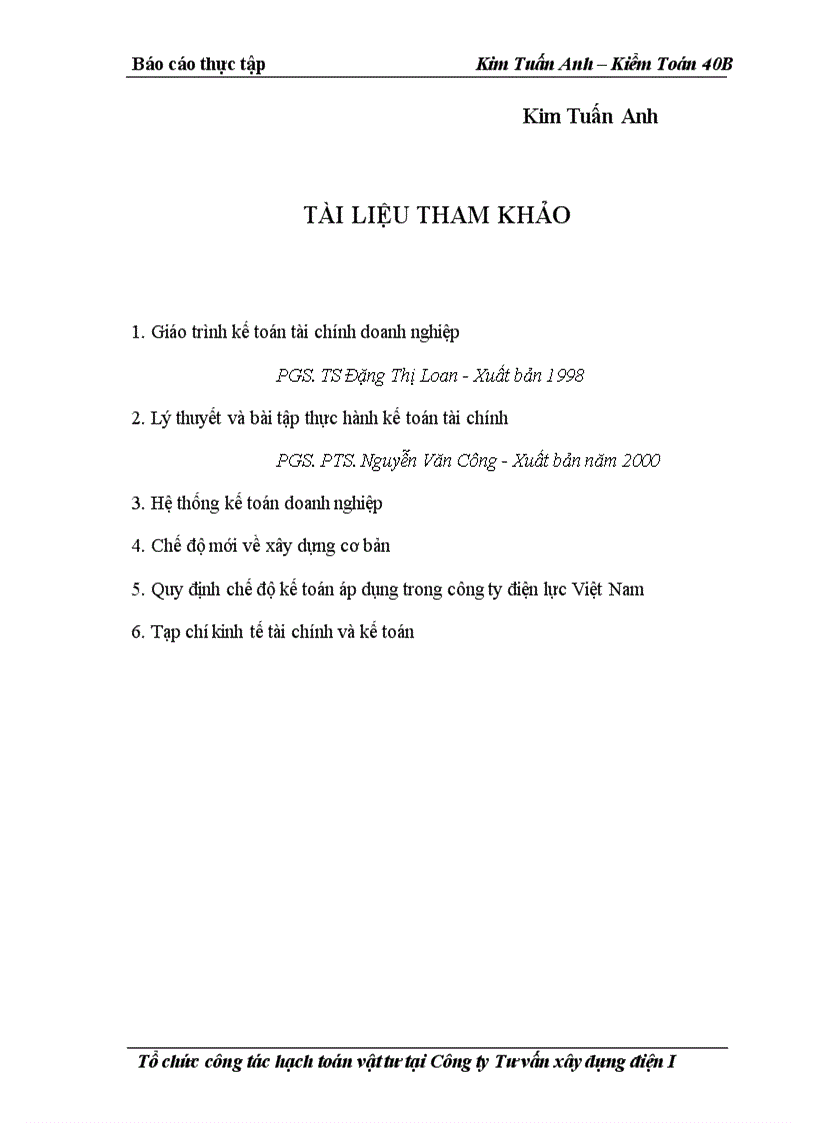 image for page Công tác hạch toán nguyên vật liệu tại công ty tư vấn xây dựng I