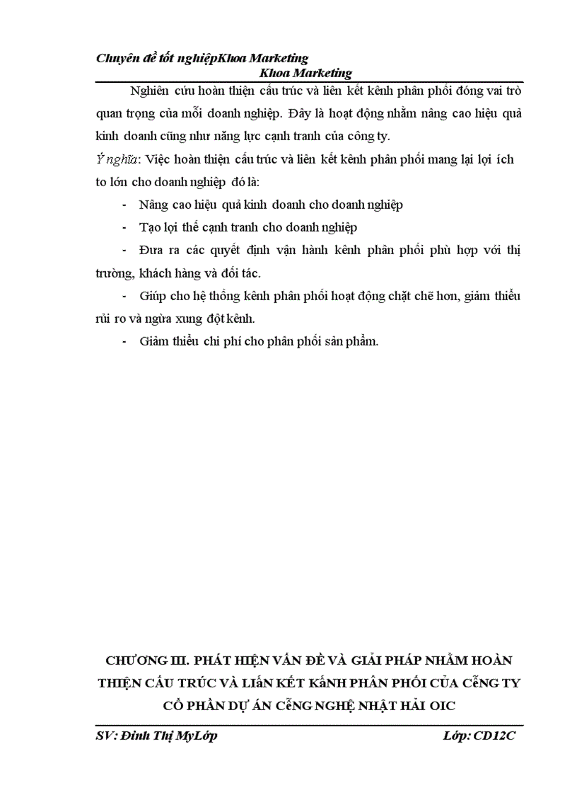 image for page Giải pháp hoàn thiện cấu trúc và liên kết kênh phân phối của Công ty Cổ phần dự án công nghệ Nhật Hải OIC