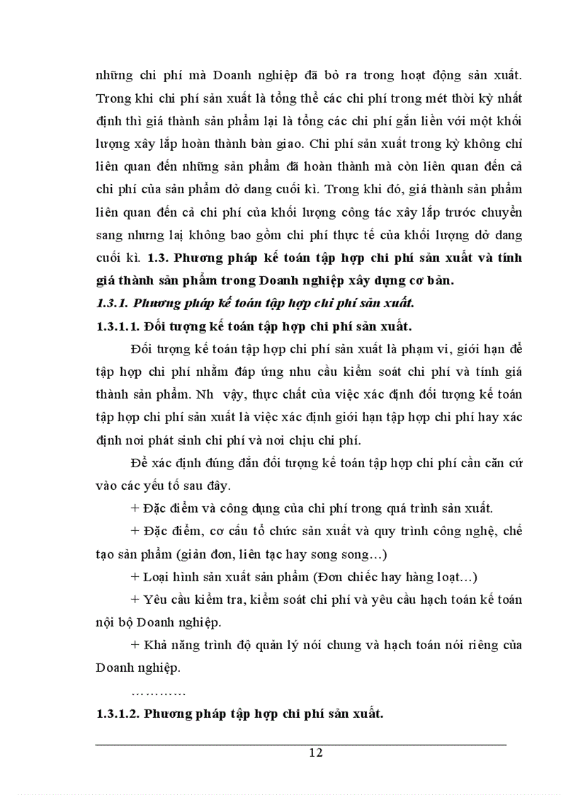 image for page Tổ chức công tác kế toán tập hợp chi phí và tính giá thành sản phẩm tại Xí nghiệp Sông Đà 12-6