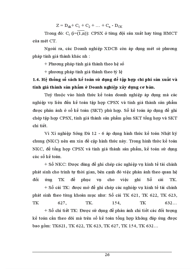 image for page Tổ chức công tác kế toán tập hợp chi phí và tính giá thành sản phẩm tại Xí nghiệp Sông Đà 12-6