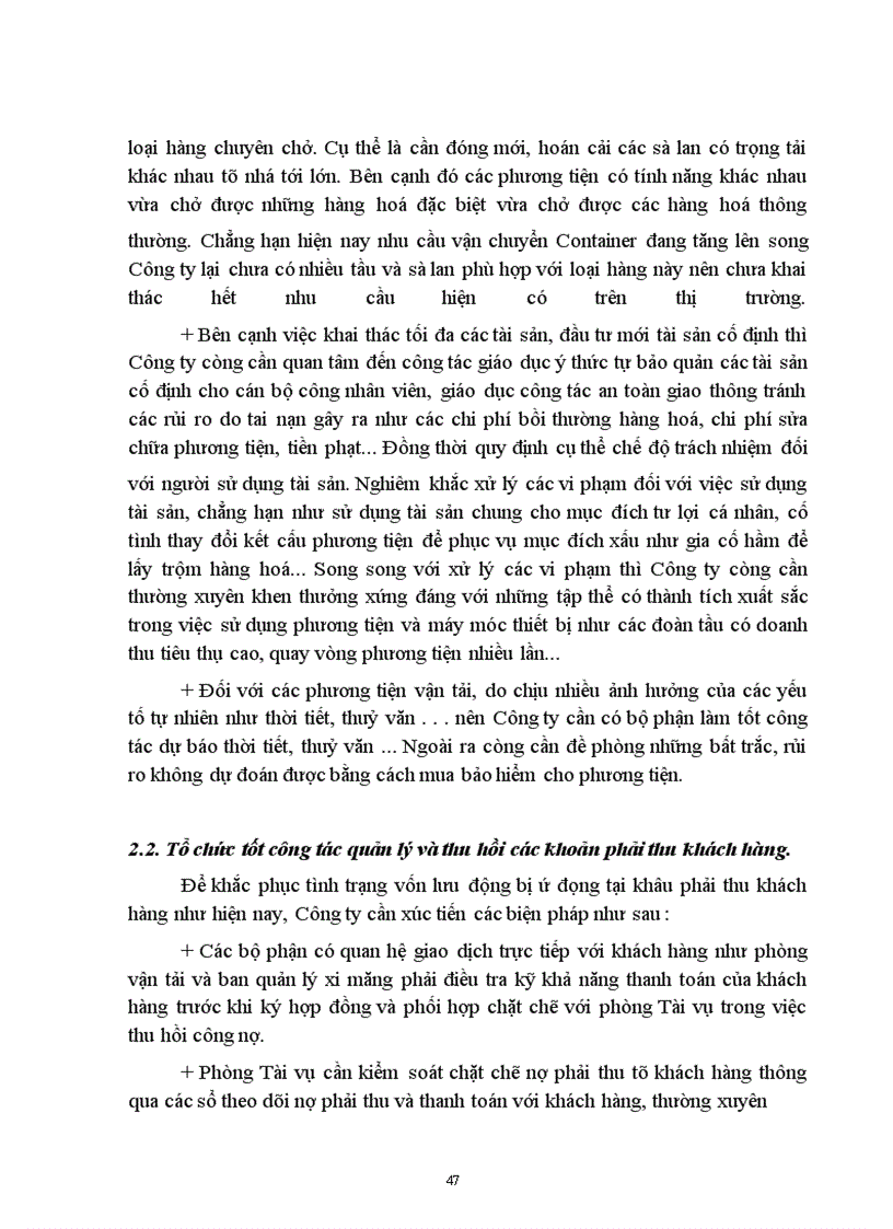image for page Một số giải pháp nâng cao hiệu quả sử dụng vốn tại Công ty Vận tải Thuỷ I