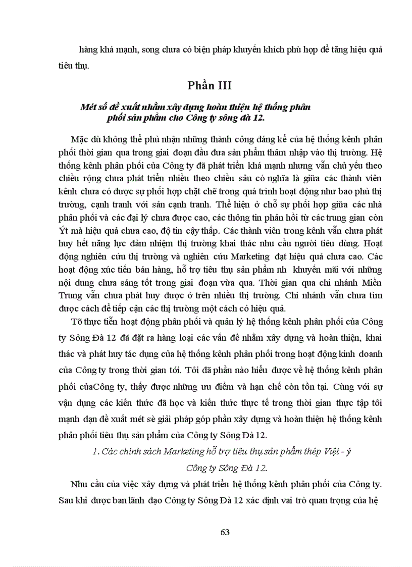 image for page Xây dựng hệ thống kênh phân phối sản phẩm tại Công ty Sông Đà 12 Tổng Công ty Sông Đà