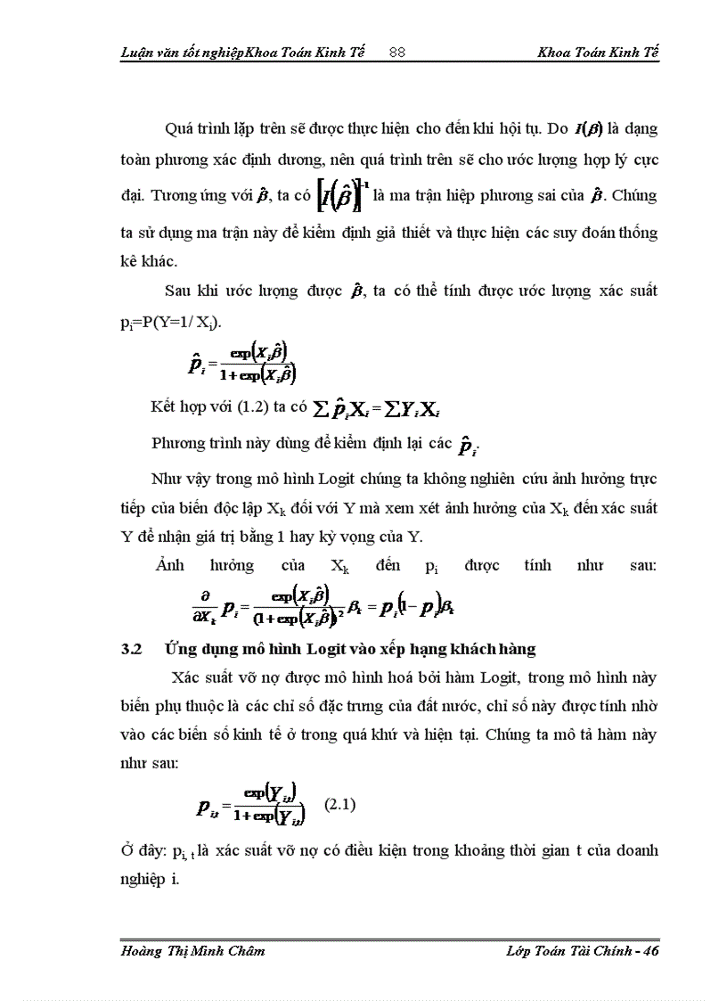 image for page Ứng dụng mô hình Logit trong xếp hạng khách hàng tại ngân hàng TMCP Kỹ thương Việt Nam - Chi nhánh Hà Nội