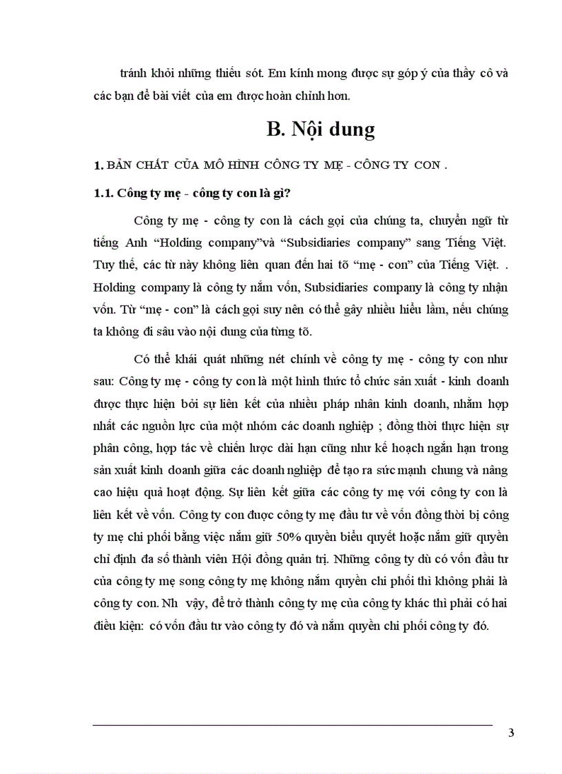image for page Cơ sở khoa học mô hình công ty mẹ – công ty con