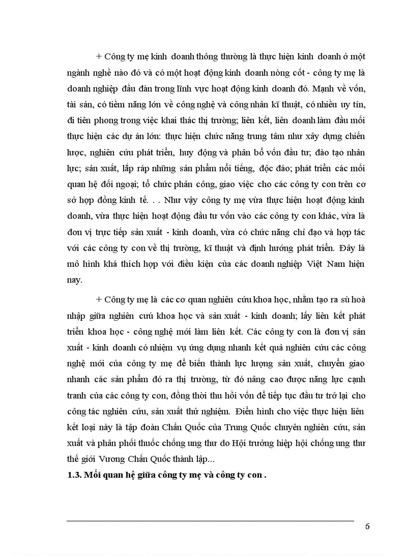 image for page Cơ sở khoa học mô hình công ty mẹ – công ty con
