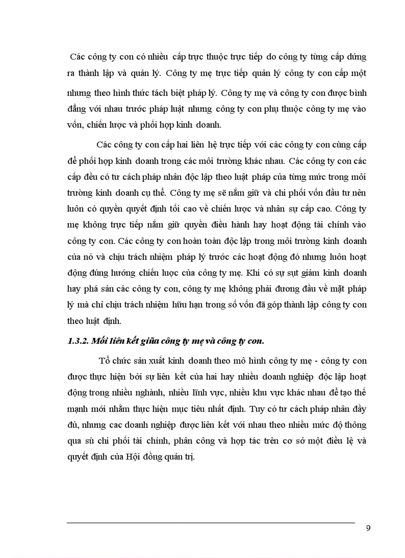 image for page Cơ sở khoa học mô hình công ty mẹ – công ty con