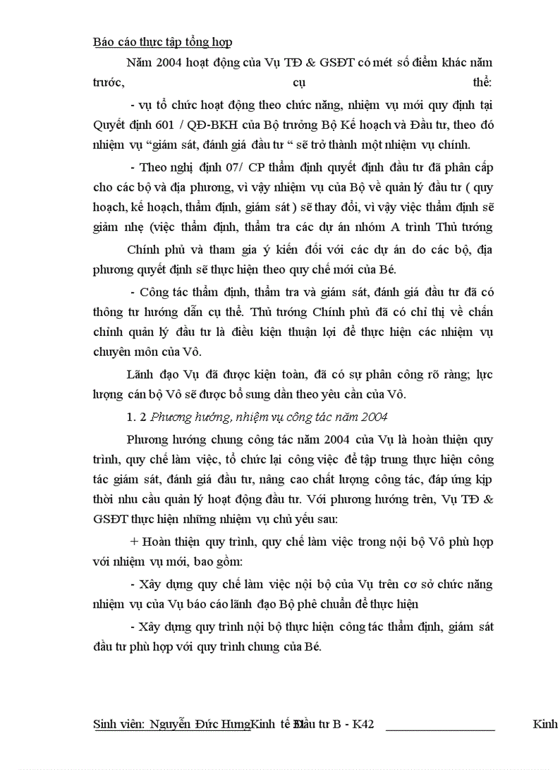 image for page Báo cáo thực tập: thẩm định dự án và giám sát đầu tư ở Vụ Thẩm định và Giám sát Đầu tư.