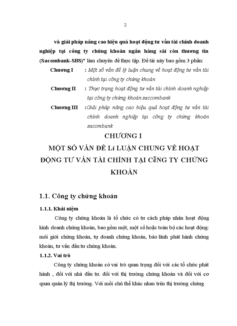 image for page Thực trạng và giải pháp nâng cao hiệu quả hoạt động tư vấn tài chính doanh nghiệp tại công ty chứng khoán ngân hàng sài còn thương tín (Sacombank-SBS)