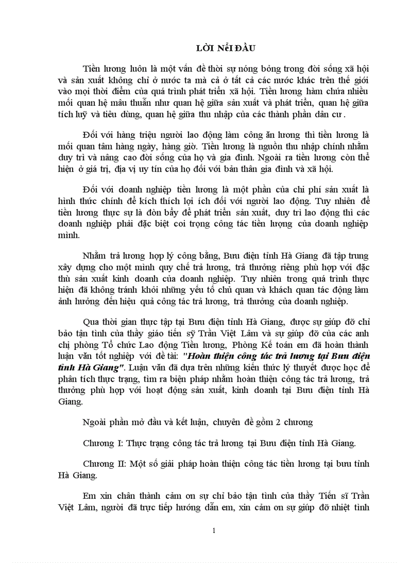 image for page Hoàn thiện công tác trả lương tại Bưu điện tỉnh Hà Giang