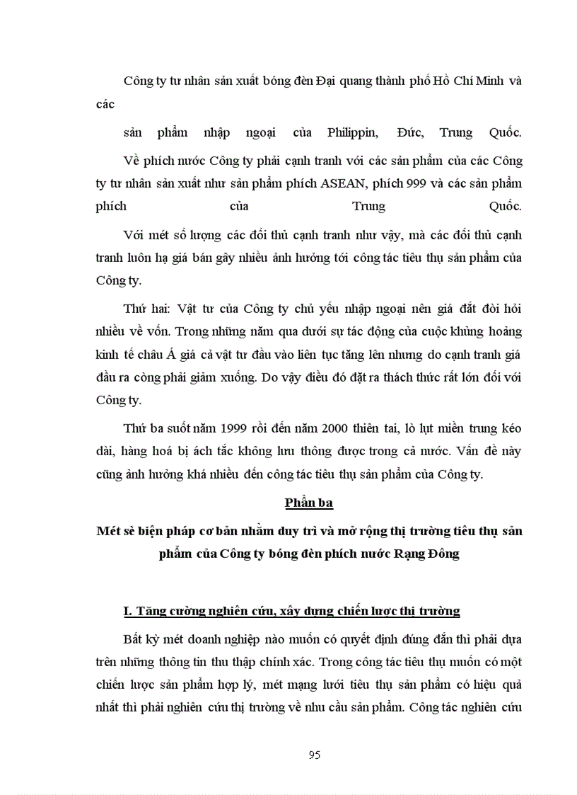 image for page Duy trì và mở rộng thị trường tiêu thụ sản phẩm ở Công ty bóng đèn phích nước Rạng Đông