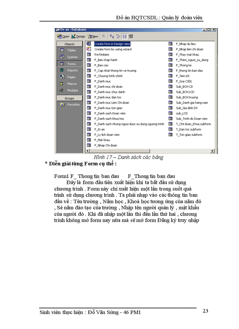 image for page Đồ ánHQTCSDL : Quản lý đoàn viên