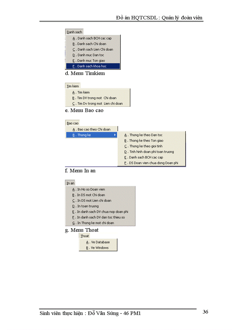 image for page Đồ ánHQTCSDL : Quản lý đoàn viên