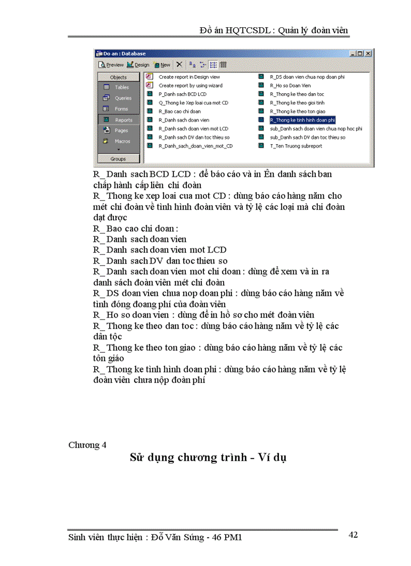 image for page Đồ ánHQTCSDL : Quản lý đoàn viên